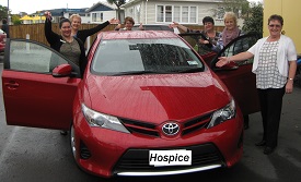 The Hospice Taranaki team were thrilled to get up close to this set of fancy wheels.