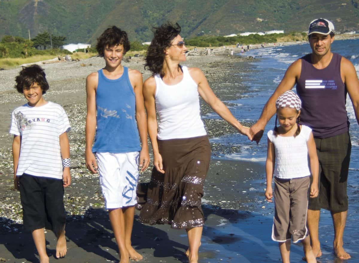 Family on the beach