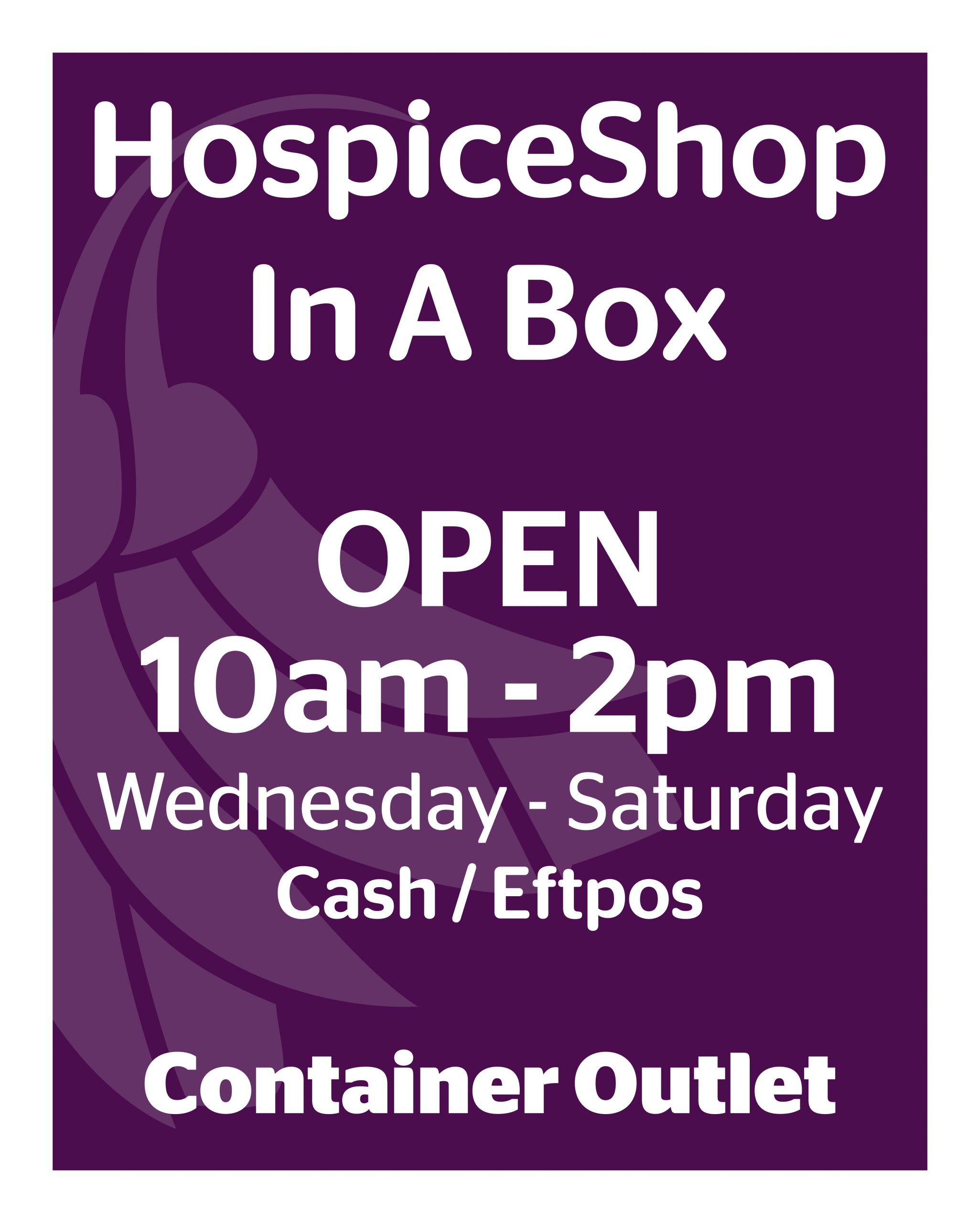 HospiceShop in a box fence sign